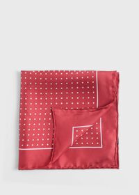 Paul Stuart Silk Twill Dot Print Pocket Square, thumbnail 1