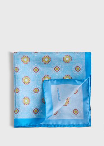 Paul Stuart Printed Silk Medallion Pocket Square