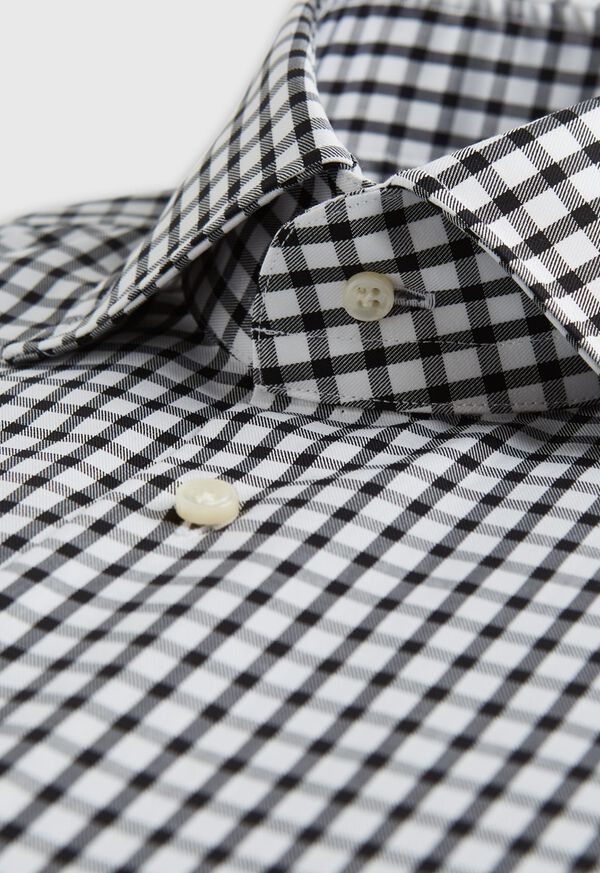 Paul Stuart Black and White Mini Pane Dress Shirt, image 2
