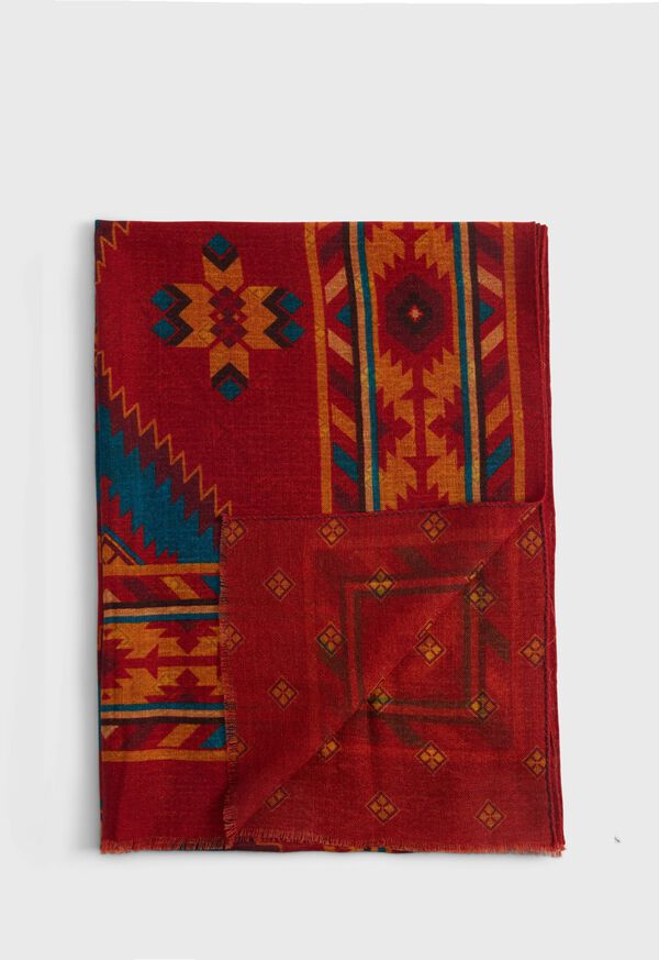 Paul Stuart Lambswool Print Scarf, image 1