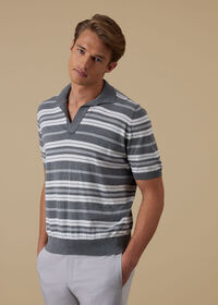 Paul Stuart Cotton Knit Open Collar Shirt, thumbnail 2