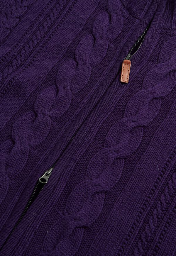Paul Stuart Cashmere Cable Zip Cardigan, image 3