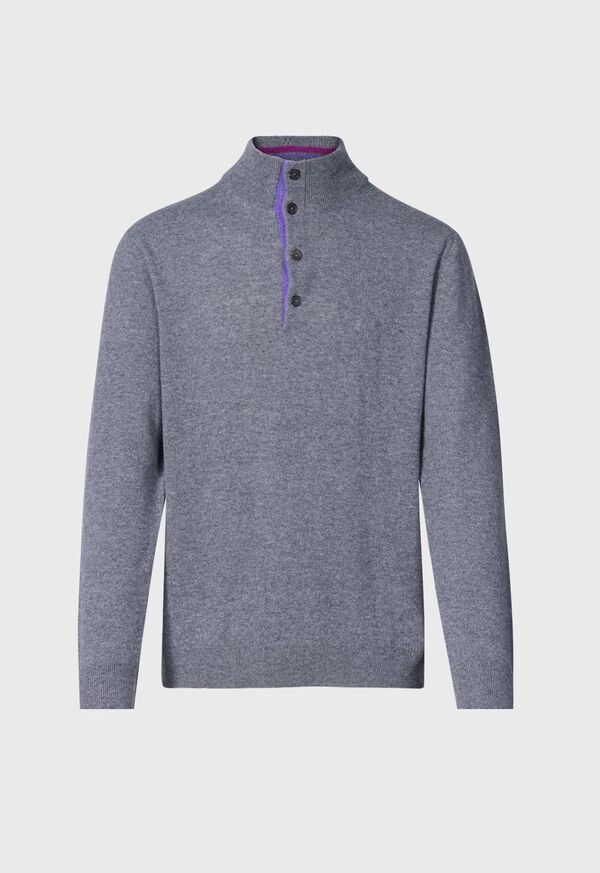Paul Stuart Cashmere Button Mock Neck Sweater, image 1