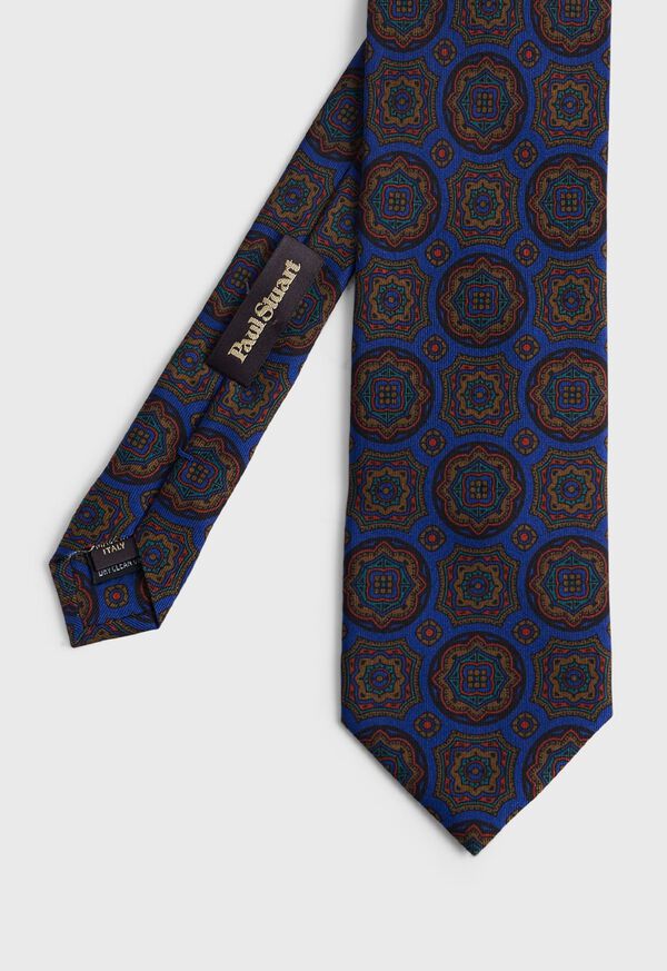 Paul Stuart Printed Silk Oversized Medallion Tie, image 2