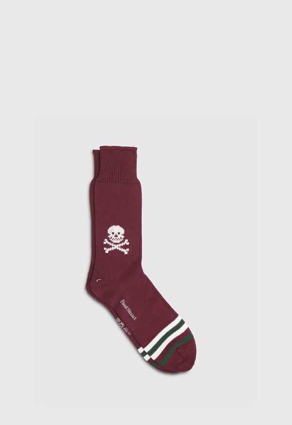 Paul Stuart Heavy Weight Cotton Skull & Crossbones Sock, image 1