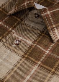 Paul Stuart Printed Plaid Brushed Cotton Shirt, thumbnail 2