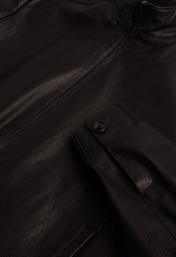 Paul Stuart Leather Bomber Jacket, image 2