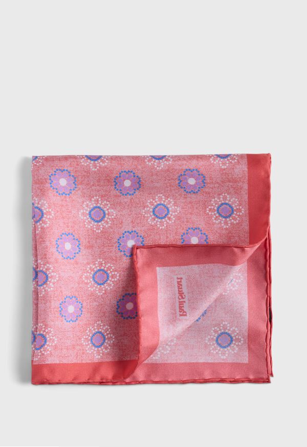 Paul Stuart Printed Silk Medallion Pocket Square, image 1