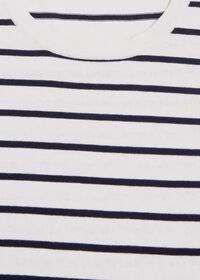 Paul Stuart Striped Short Sleeve Open Bottom Knit Top, thumbnail 2
