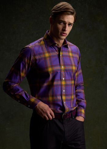Paul Stuart Plaid Print Sport Shirt