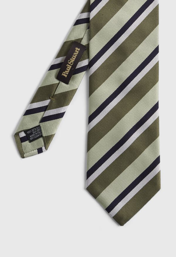 Paul Stuart Three Color Repp Stripe Tie, image 1