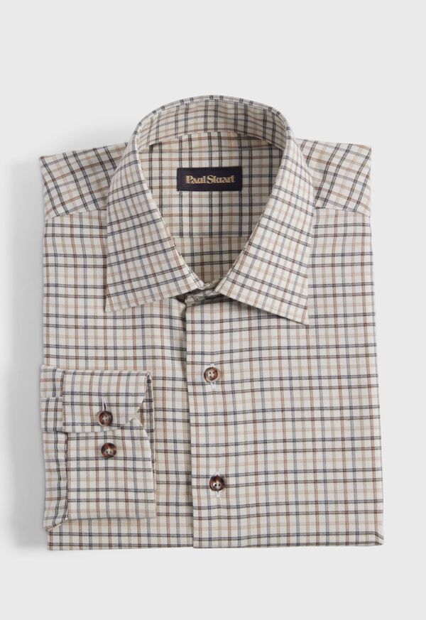 Paul Stuart Cotton & Wool Flannel Tattersall Sport Shirt