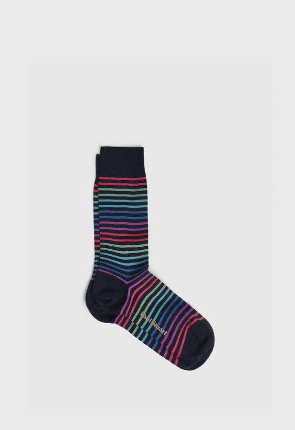 Paul Stuart Multi Color Stripe Crew Sock, image 1