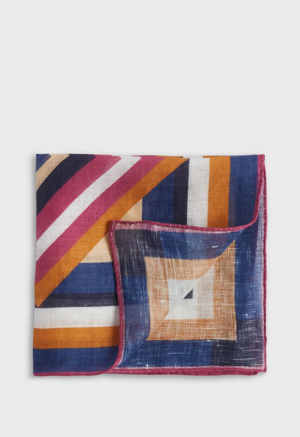 Paul Stuart Printed Linen Pocket Square, image 1