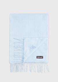 Paul Stuart Cashmere Solid Color Scarf with Embroidered Logo, thumbnail 6