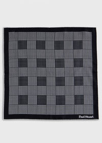Paul Stuart Printed Silk Glen Plaid Pocket Square, thumbnail 2