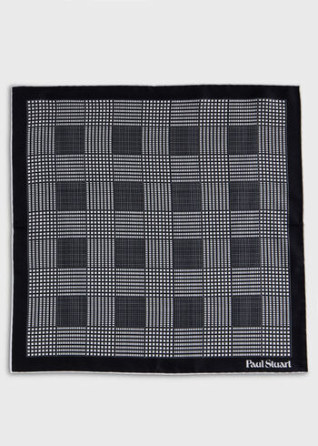 Paul Stuart Glen Plaid Silk Pocket Square