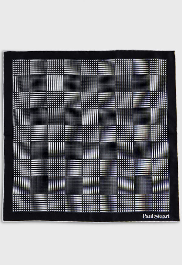 Paul Stuart Printed Silk Glen Plaid Pocket Square, image 2