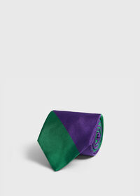 Paul Stuart Woven Silk Two Color Bar Stripe Tie, thumbnail 1