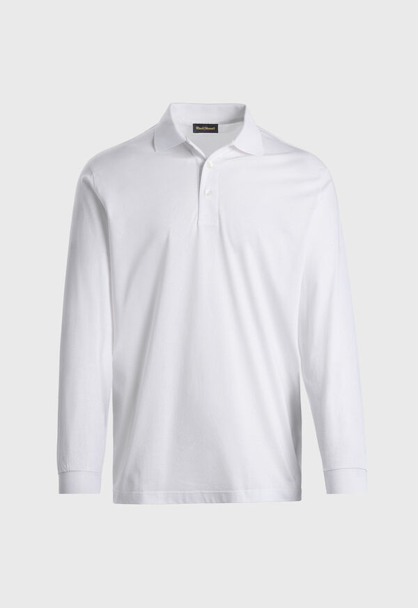 Paul Stuart Mercerized Cotton Long Sleeve Polo Shirt, image 1
