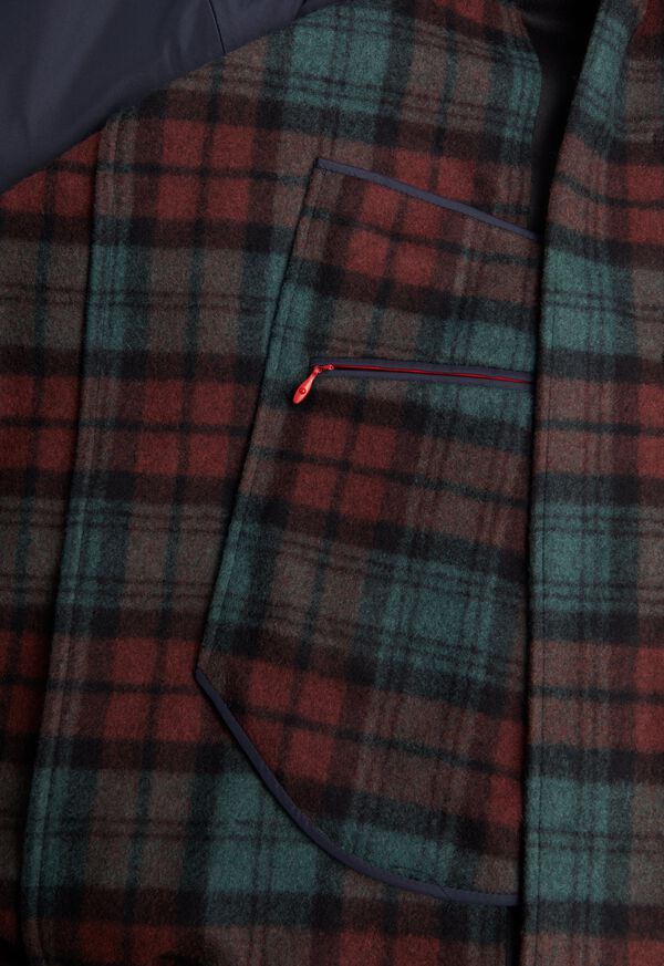 Paul Stuart Tartan Plaid Wool Hooded Coat, image 4