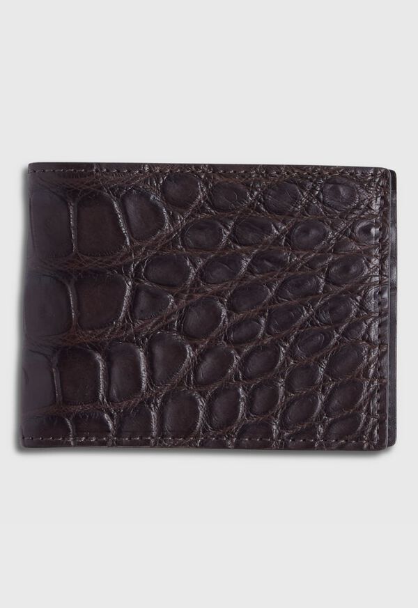 Paul Stuart Matte Alligator Slim Billfold Wallet, image 1