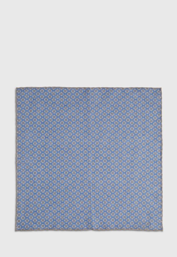 Paul Stuart Reversible Small Medallion Print Pocket Square, image 3