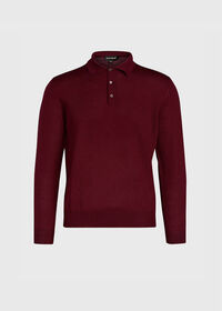 Paul Stuart Superfine Merino Wool Long Sleeve Polo, thumbnail 1