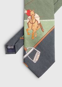Paul Stuart Green Polo Scarf Tie, thumbnail 2