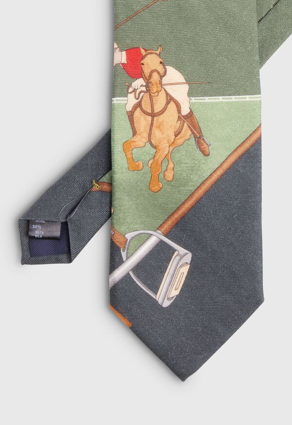 Paul Stuart Green Polo Scarf Tie, image 2
