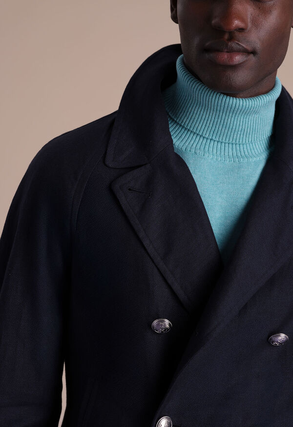 Paul Stuart Double Breasted Linen & Cotton Peacoat, image 3