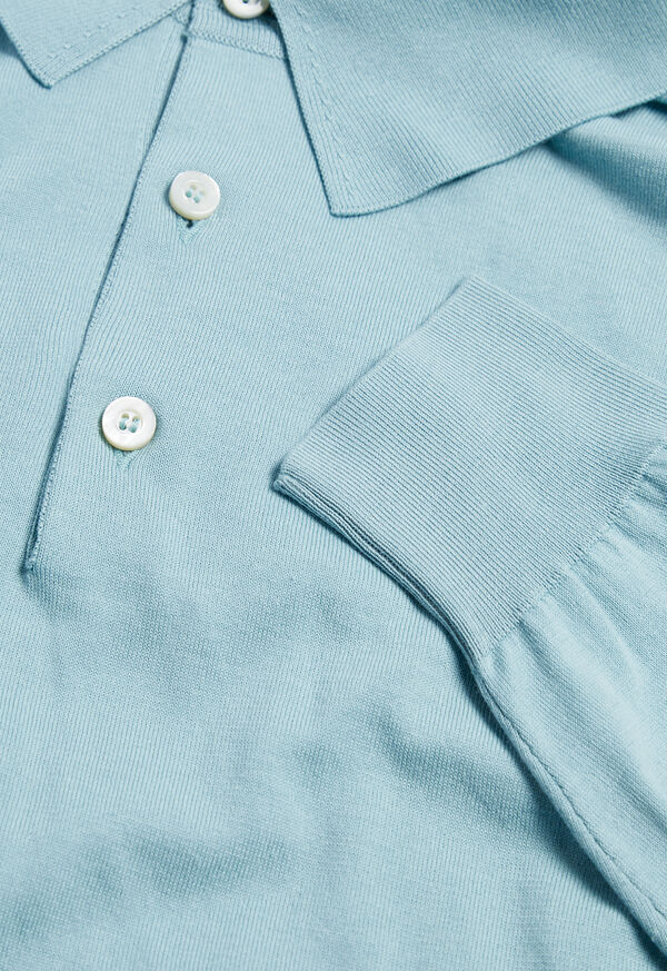Paul Stuart Long Sleeve Cotton Polo, image 2