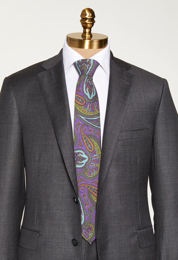Paul Stuart Bold Color Printed Paisley Tie, image 2
