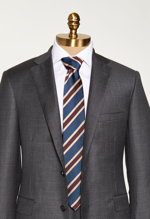 Paul Stuart Three Color Wide Stripe Tie, image 4