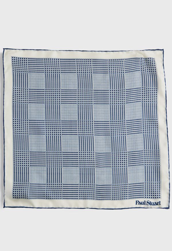 Paul Stuart Printed Silk Glen Plaid Pocket Square, image 2