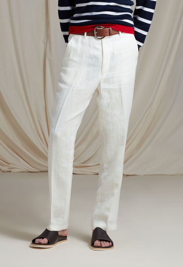 Paul Stuart White Linen Blend Trouser, image 2