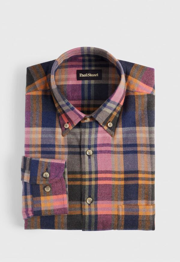 Paul Stuart Exaggerated Plaid Flannel Sport Shirt, image 1