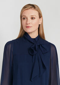 Paul Stuart Tie Front Silk Blouse, thumbnail 4