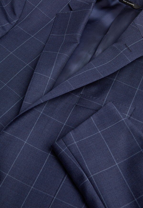 Paul Stuart Mid Blue Pane Wool Suit, image 3