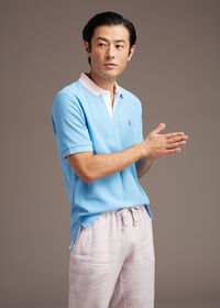 Paul Stuart Tri-Color Cotton Pique Logo Polo, thumbnail 2