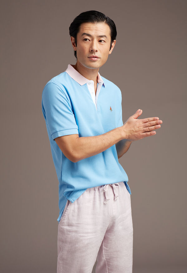 Paul Stuart Tri-Color Cotton Pique Logo Polo, image 2