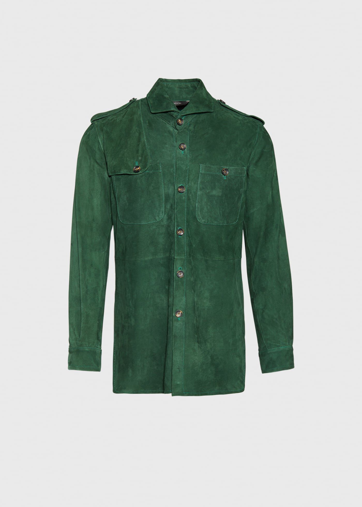 Green clearance suede shirt