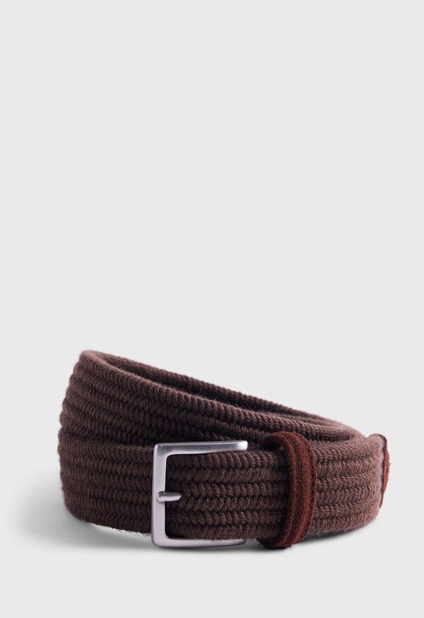 Paul Stuart Braided Wool Belt with Suede Trim