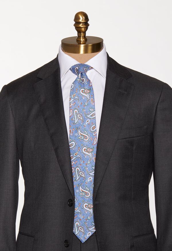 Paul Stuart Linen Paisley Tie, image 2