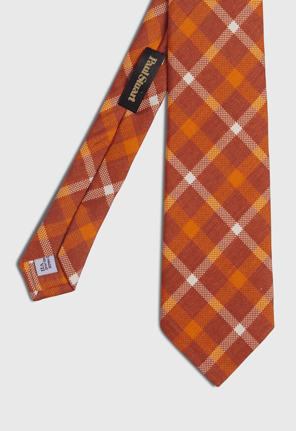 Paul Stuart Silk And Linen Plaid Tie, image 1