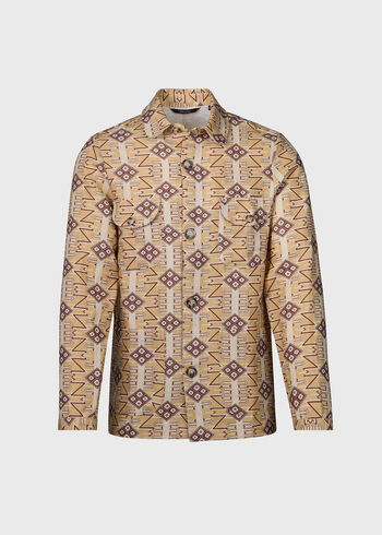 Paul Stuart Printed Linen Shirt Jacket
