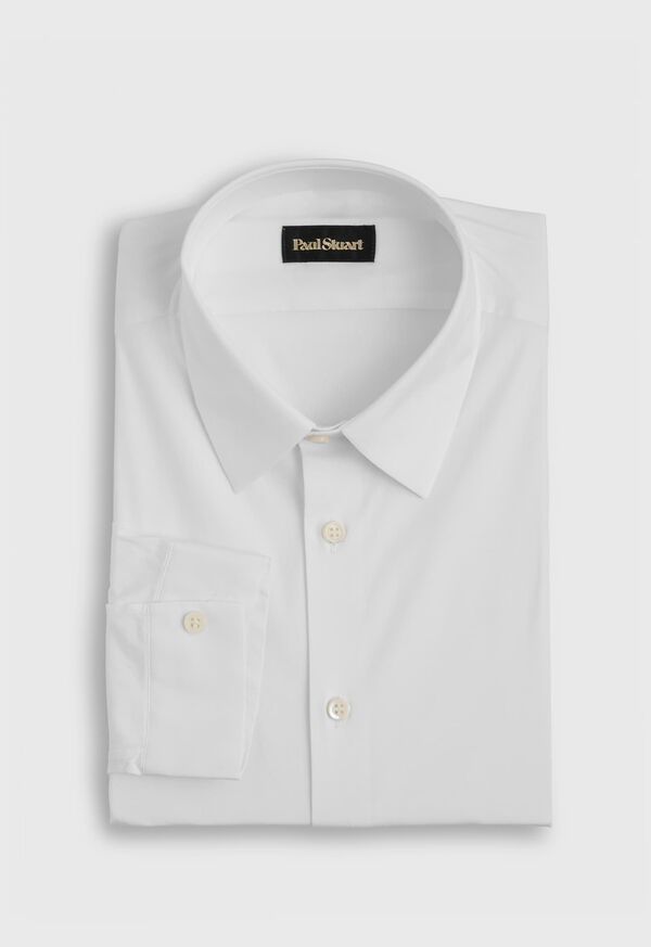 Paul Stuart White Slim Fit Stretch Poplin Dress Shirt, image 1