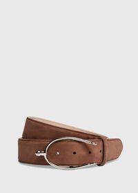 Paul Stuart Nubuck Belt with Silver Buckle, thumbnail 1
