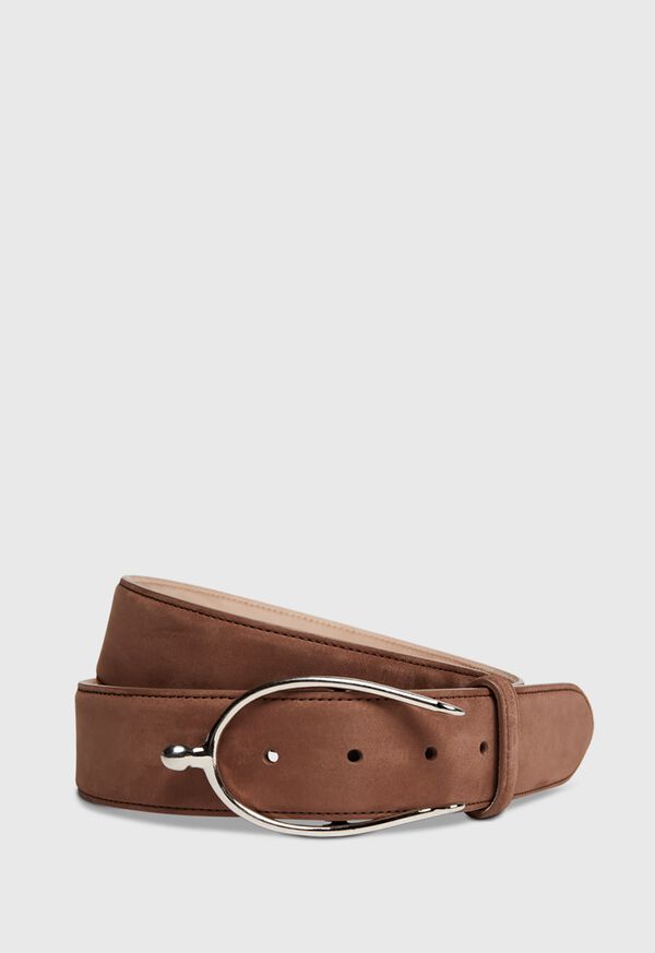 Paul Stuart Nubuck Belt with Silver Buckle