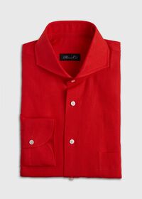 Paul Stuart Red solid Long Sleeve Linen Sport Shirt, thumbnail 1